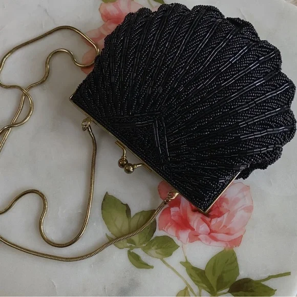 BLACK SEQUIN EVENING BAG - Picture 2 of 16